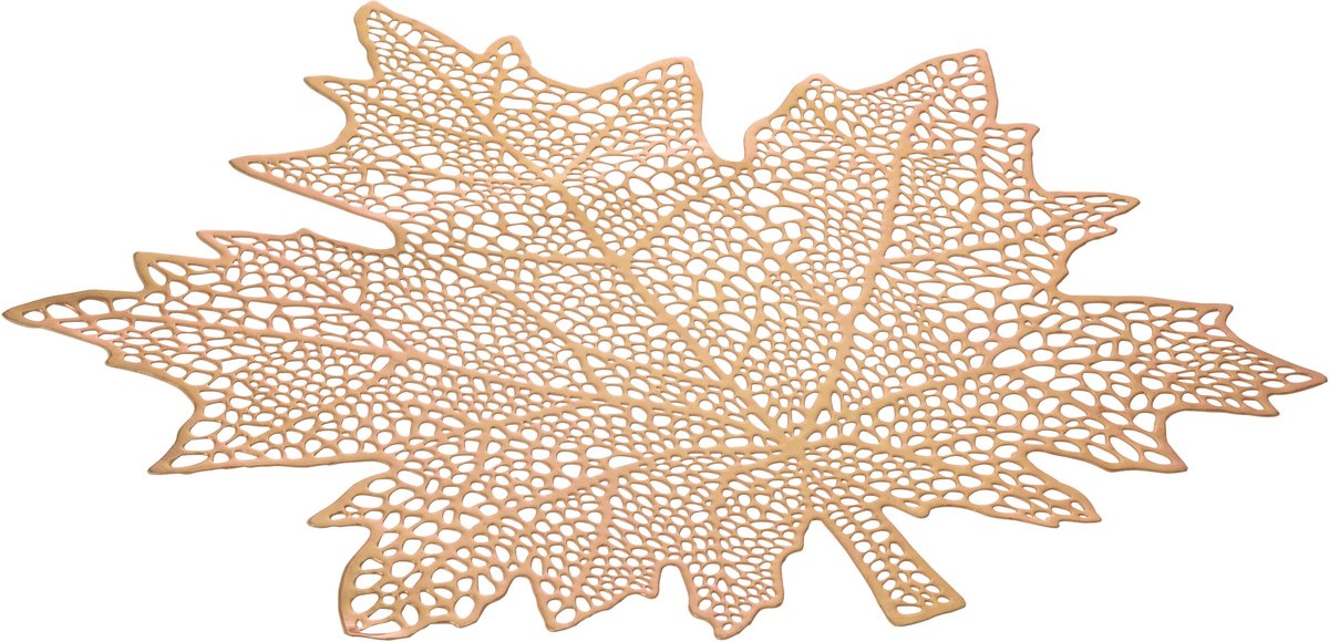J-Line placemat Blad - kunststof - roze