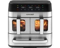 Concept - Air Fryer - Vetvrije friteuse - 3 aparte laden - gesynchroniseerd koken - 8 vooraf ingestelde programma's, FR9000