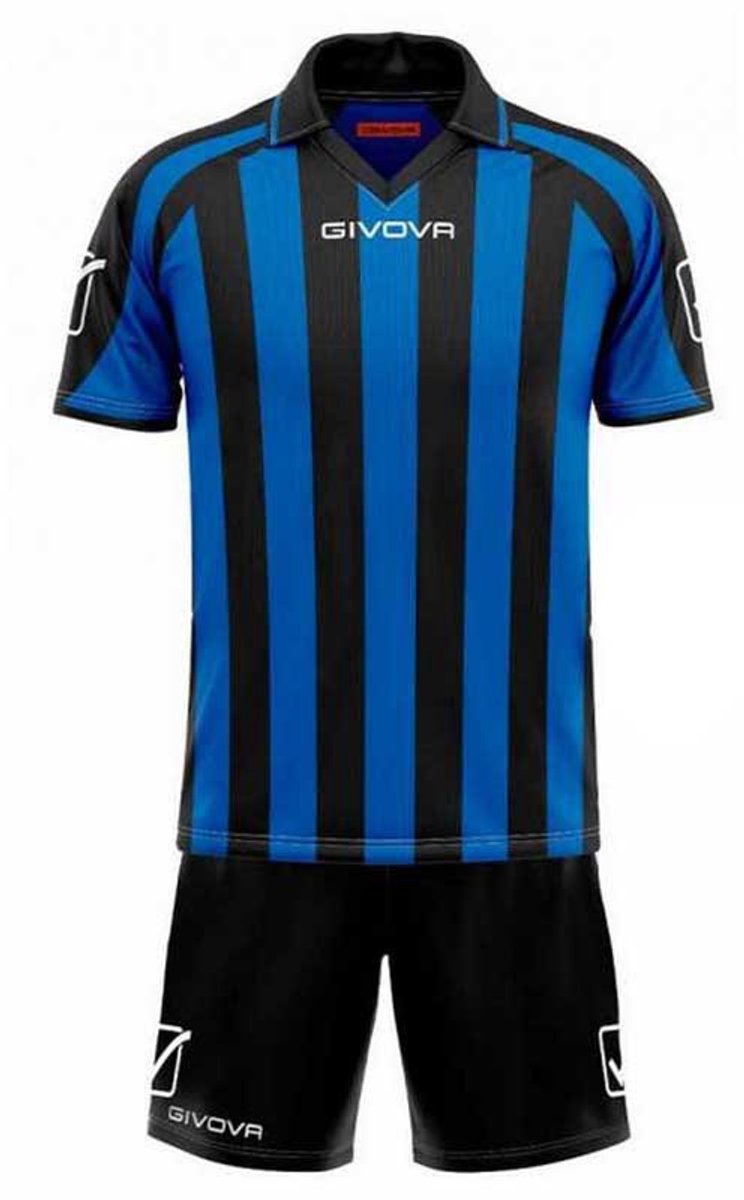 Givova Supporter Mc Set Blauw,Zwart 8-10 Years Jongens,Meisjes