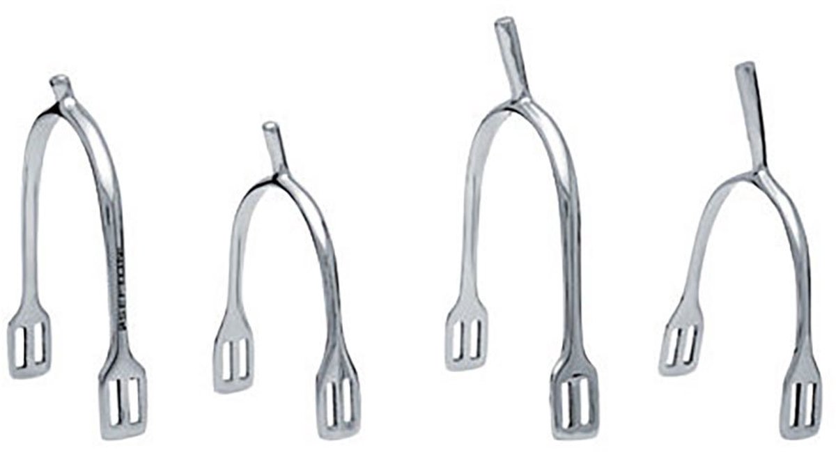 Sefton Stainless Men Flat End English Sporen 40 mm Zilver
