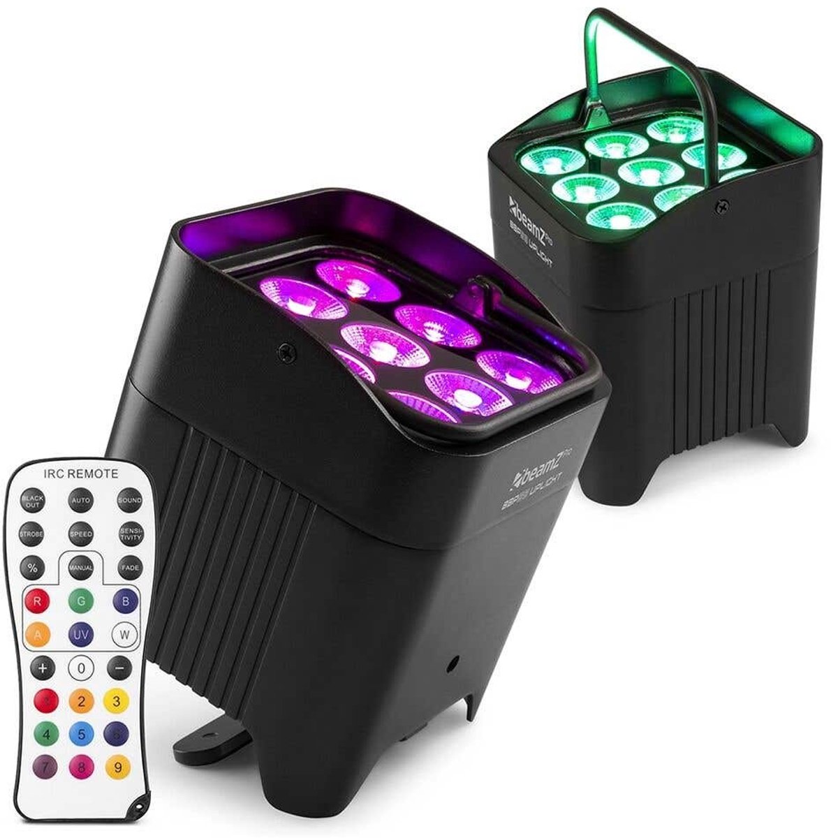 BeamZ Professional BBP59 uplight set van 2 stuks - IP65 Waterdicht - Verwisselbare accu - RGBWA-UV