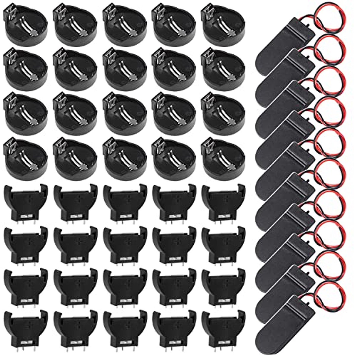40 Stuks CR2032 Knoopcelhouders en 6V Schakelaar Accuhouder
