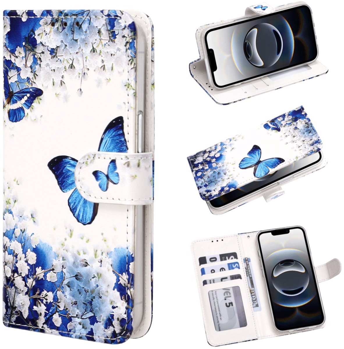 Casemania - Bookcase - iPhone 17 - Vlinder Blauw