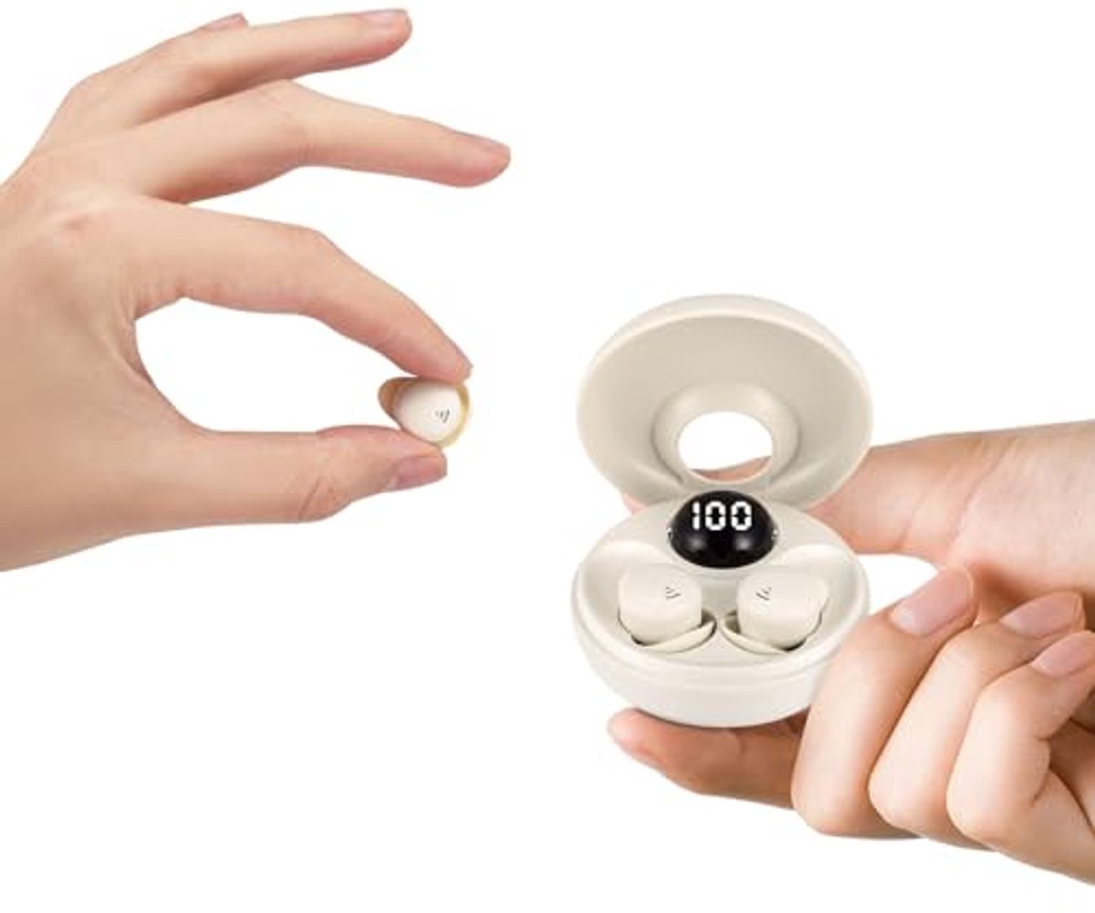 Bluetooth 5.3 Slaaphoofdtelefoon met Ruisonderdrukking - Mini Hoofdtelefoon voor Sport, Yoga en Reizen