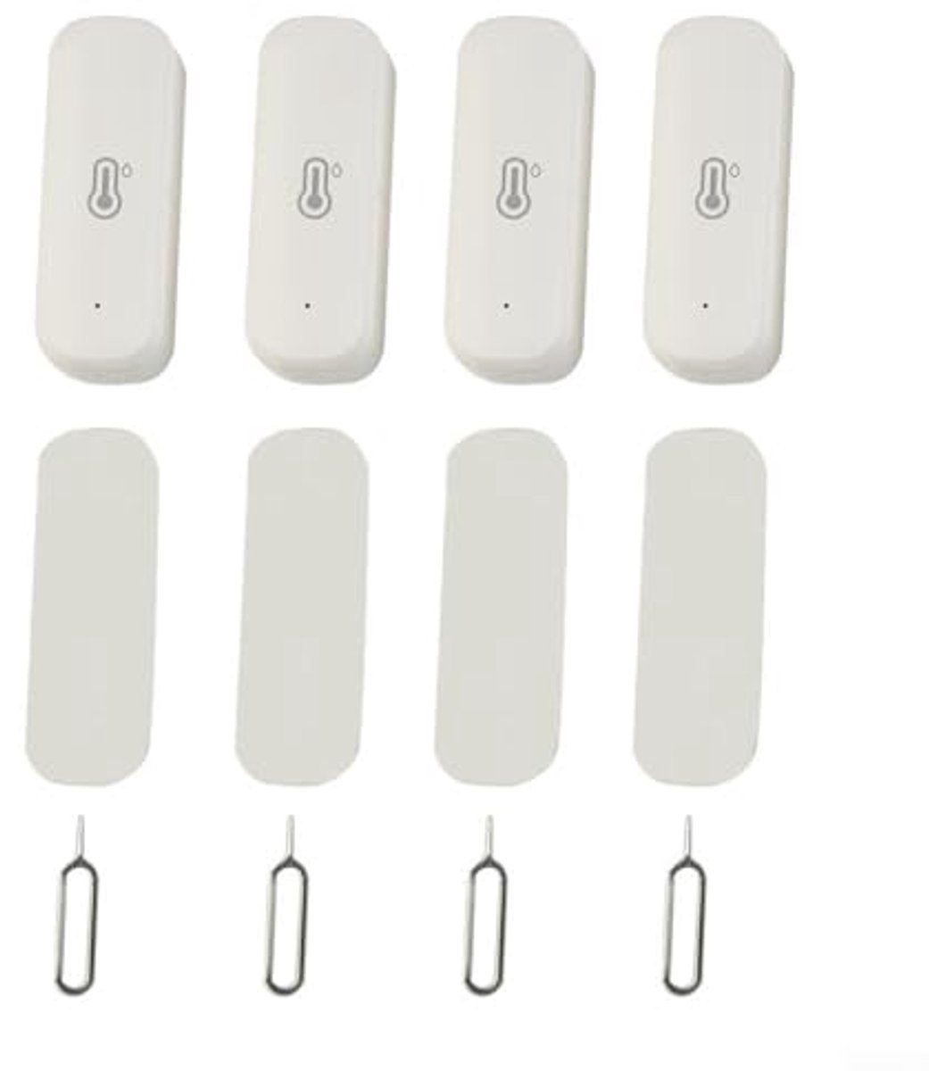 Digitale WiFi Temperatuur en Vochtigheid Sensor - 4 Stuks voor Slimme Huizen
