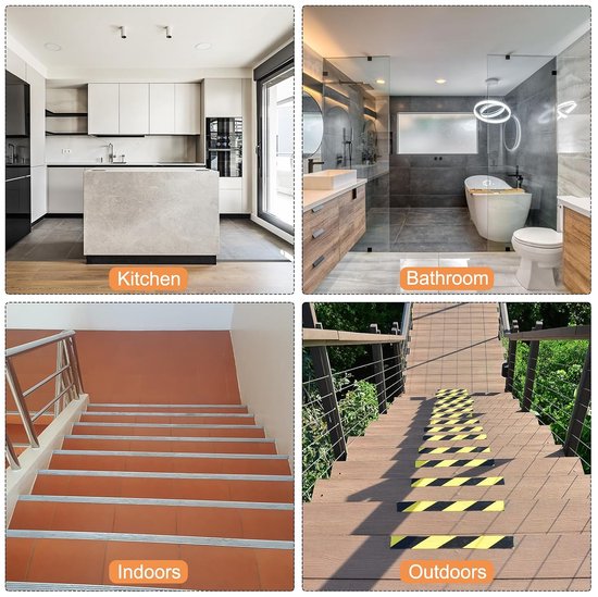 10 M x 10 Cm Antislip Plakband Zwart Anti-Slip Tape Zelfklevend Antislip Strip Plakband Traptreden Waterdicht Geschikt voor Gangen, Binnen Buiten, Antislip Trappen Hoge Kleefkracht, Niet Markerend