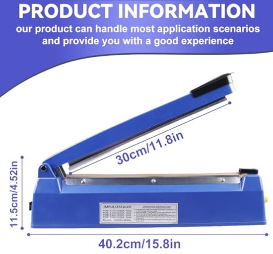 Warmte-sealer, 300 mm folielasapparaat, zak-sealer, mini