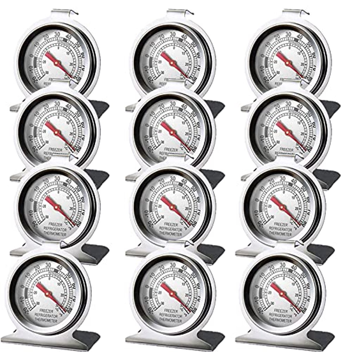 Koelkast Vriezer Thermometer met Grote Wijzerplaat - 12 Stuks