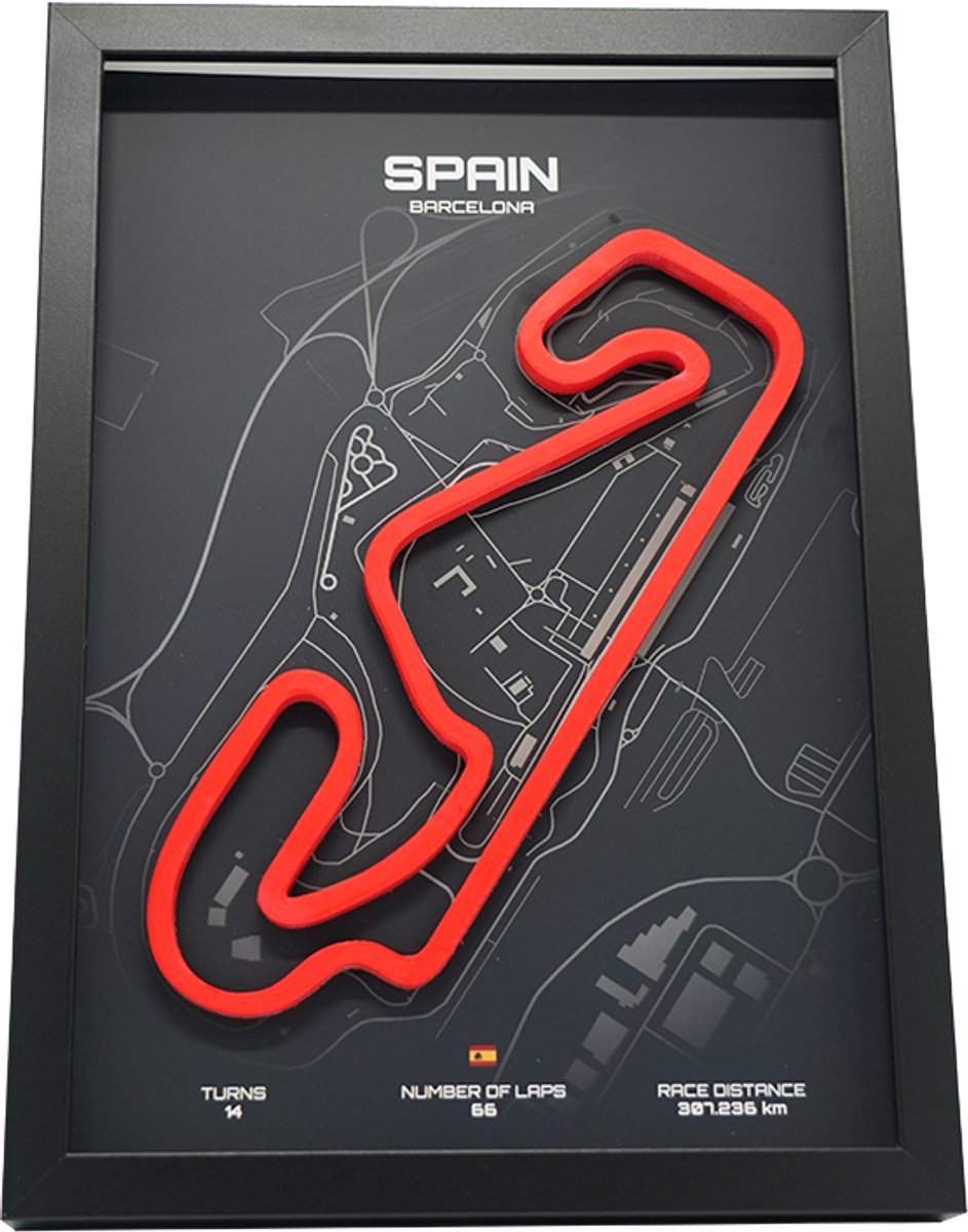 Barcelona Spanje 3D F1 circuit schilderij