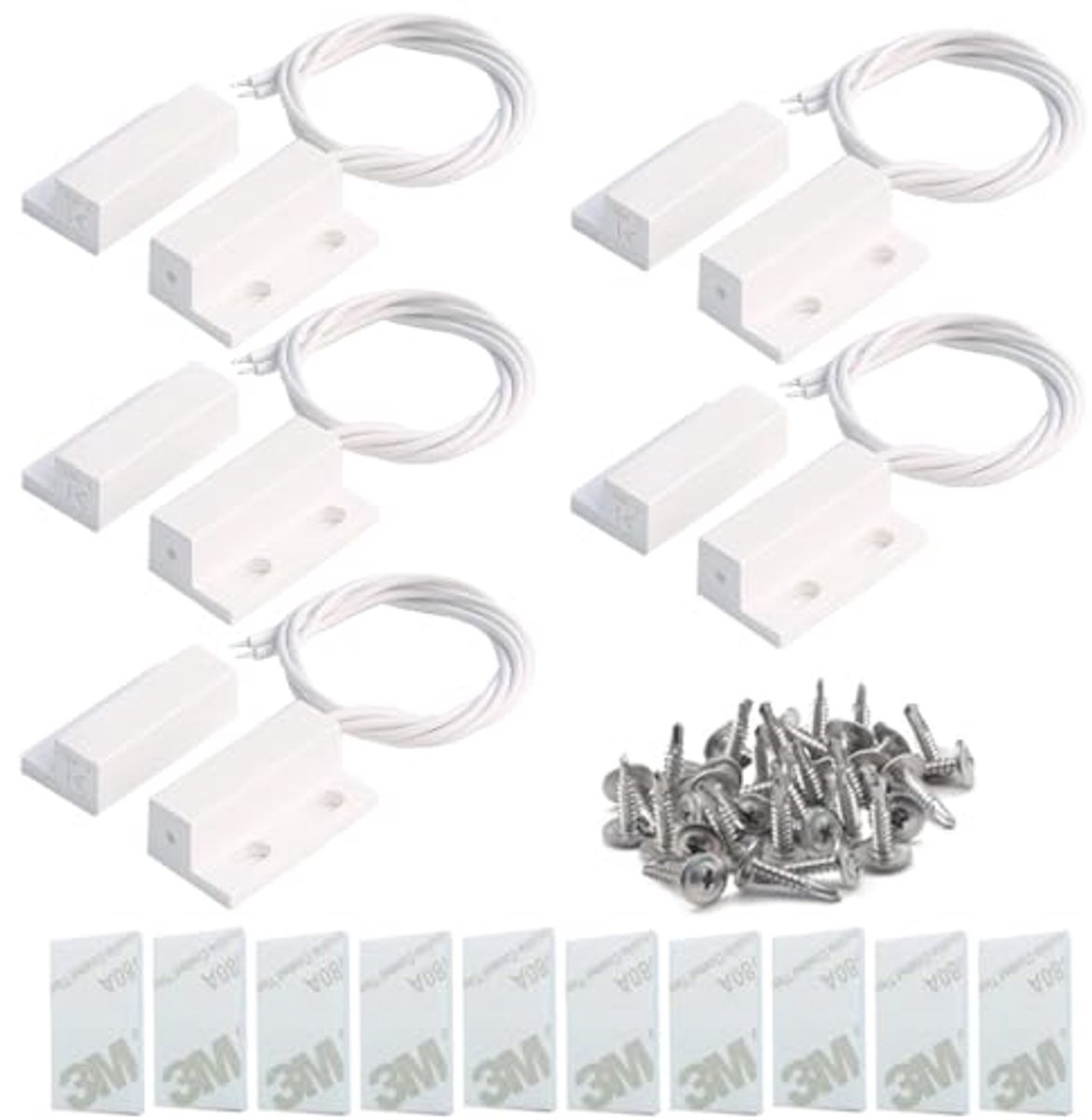Veiligheidsvenster Poortcontactsensor Alarm Magnetische Reed-schakelaar Deursensor 5 Stuks