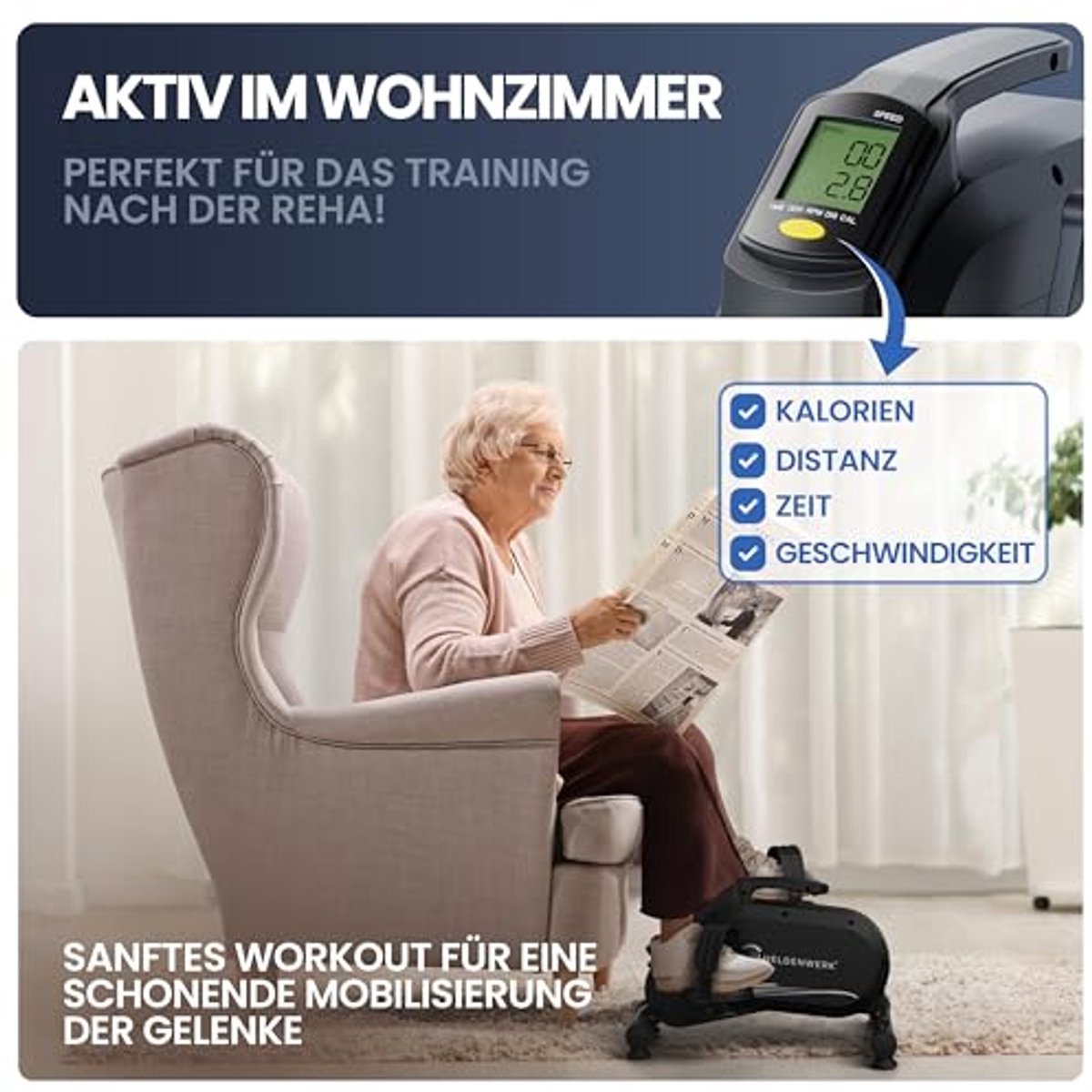 Pedaaltrainer Stil & Gewrichtsvriendelijk voor Thuisgebruik - afbeelding 2