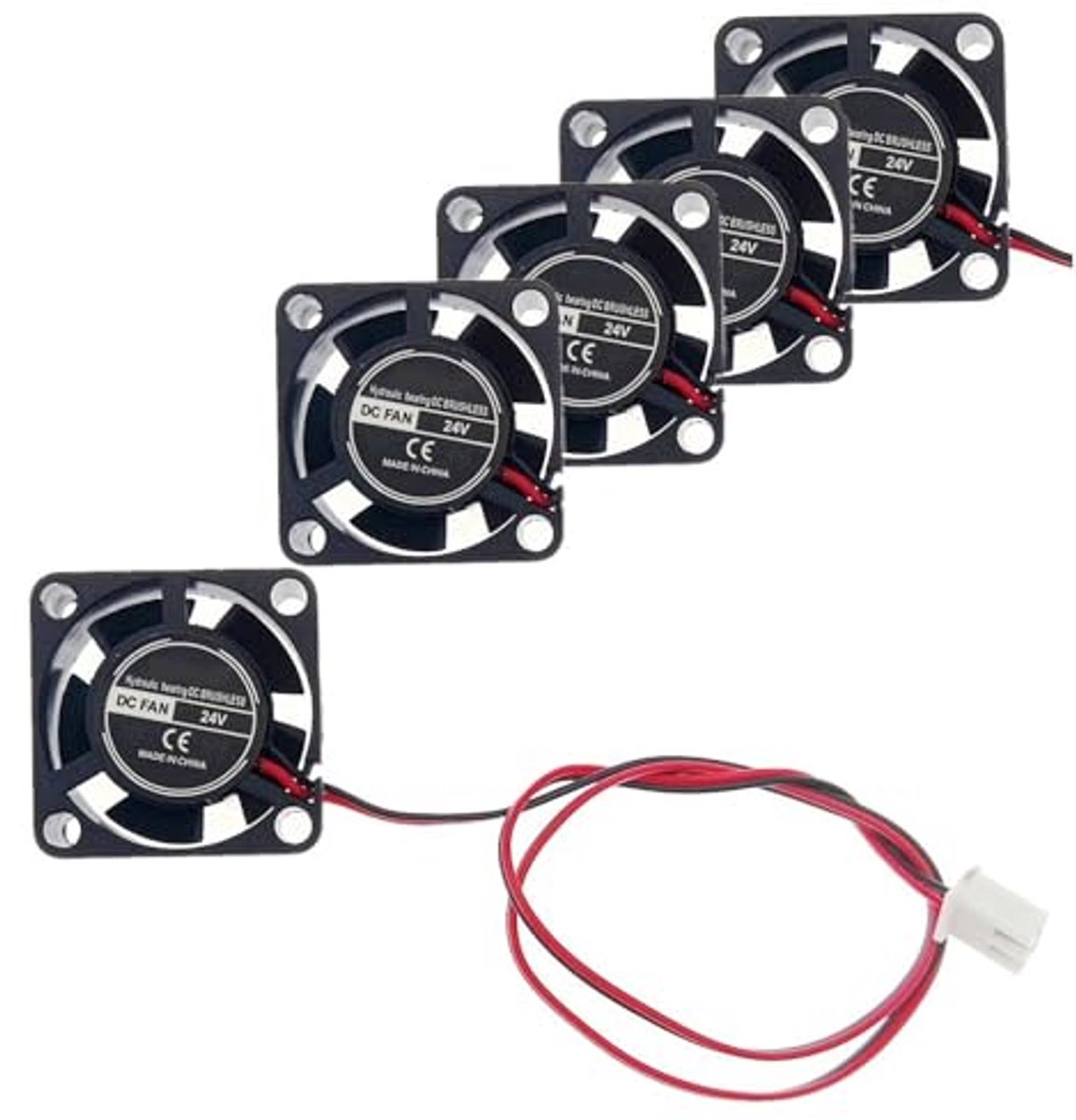 Image of 5 Stuks Mini 24V DC Ventilator 25mm voor Koeling van Elektronische Componenten