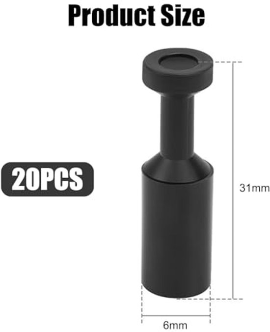 20 stuks 6 mm pneumatische blindstoppen van PBT-hars voor persluchttoepassingen van Merkloos — afbeelding 4