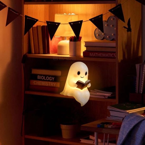 Schattige Spookachtige Leeslamp Voor 's Nachts - Halloween Spookachtige Nachtlamp - Spookachtige Leeslampjes Voor 's Nachts - 3D LED-Nachtlampje Halloween - Verlicht Halloween-Decor, Voor Slaapkamer, Studeerkamer, Lezers - 15 cm - 1pcs van Zoulight — afbeelding 2