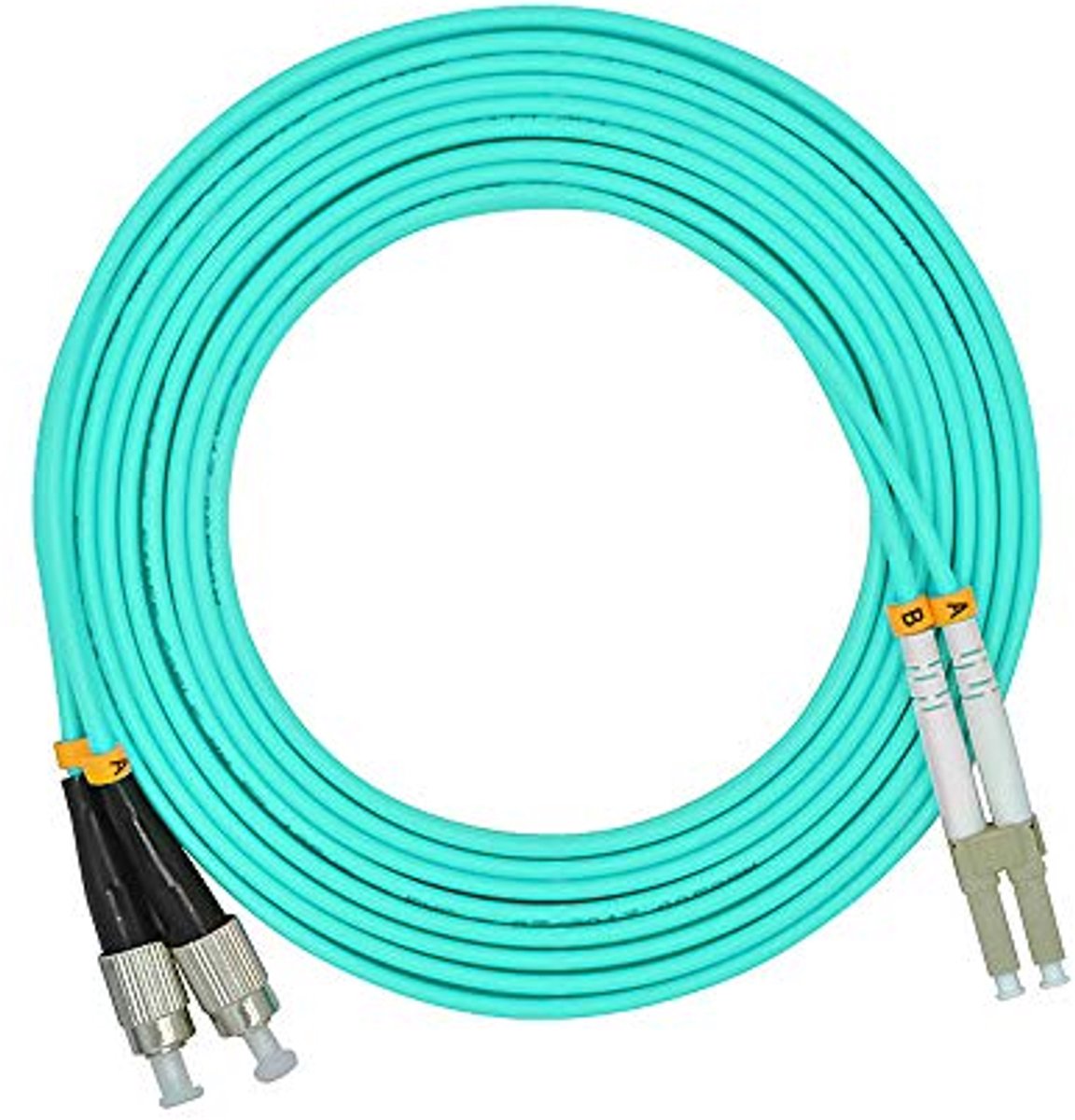 Image of 1 Meter 3ft LC naar FC Duplex OM3 10G Multimode Vezel Optische Kabel