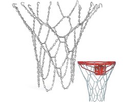 1 stuk - Basketbalnet - Stalen net ketting voor basketbalring - Basketbalnet met 13 gespen - Duurzaam en robuust - Geschikt voor binnen- en buiten basketbal stands