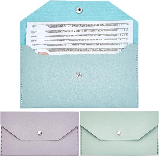 Foto: Allecto plus cash envelop portemonnee voor vrouwen in 3 kleuren herbruikbare budget envelop met waterdichte geld pouch