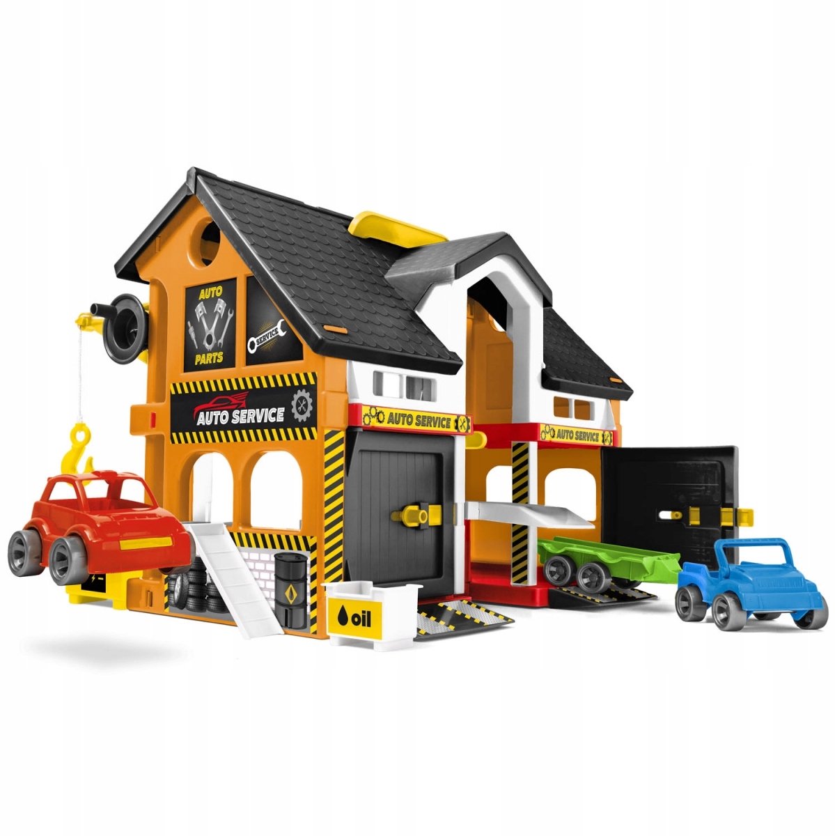 Wader Speelhuis Auto Service 25471 - Kartonnen Garage voor Kinderen