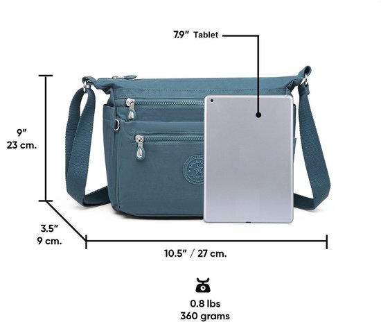 Bagwise® Sac à bandoulière - Sac bandoulière - Femme - 23cm x 27cm - (CR1238) - Blauw