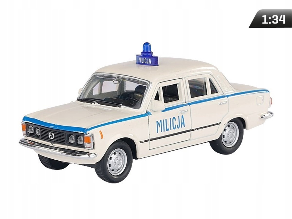 Welly Fiat 125P Milicja Model Auto 1:34 - Wit