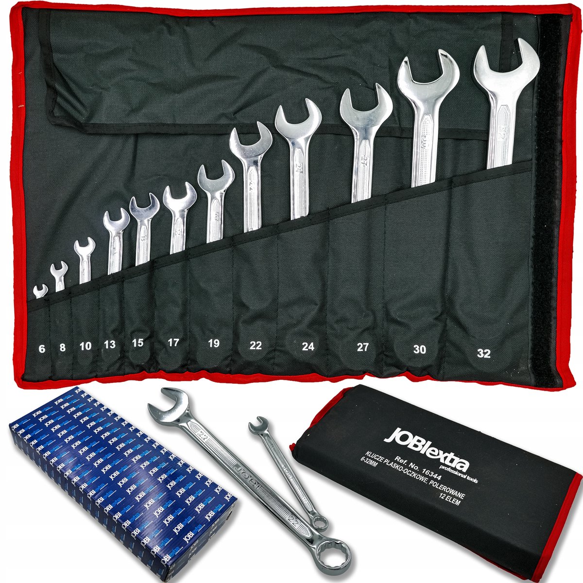 JobiExtra - Dopsleutelset - 6-32mm - 12-delig - Chroom Vanadium
