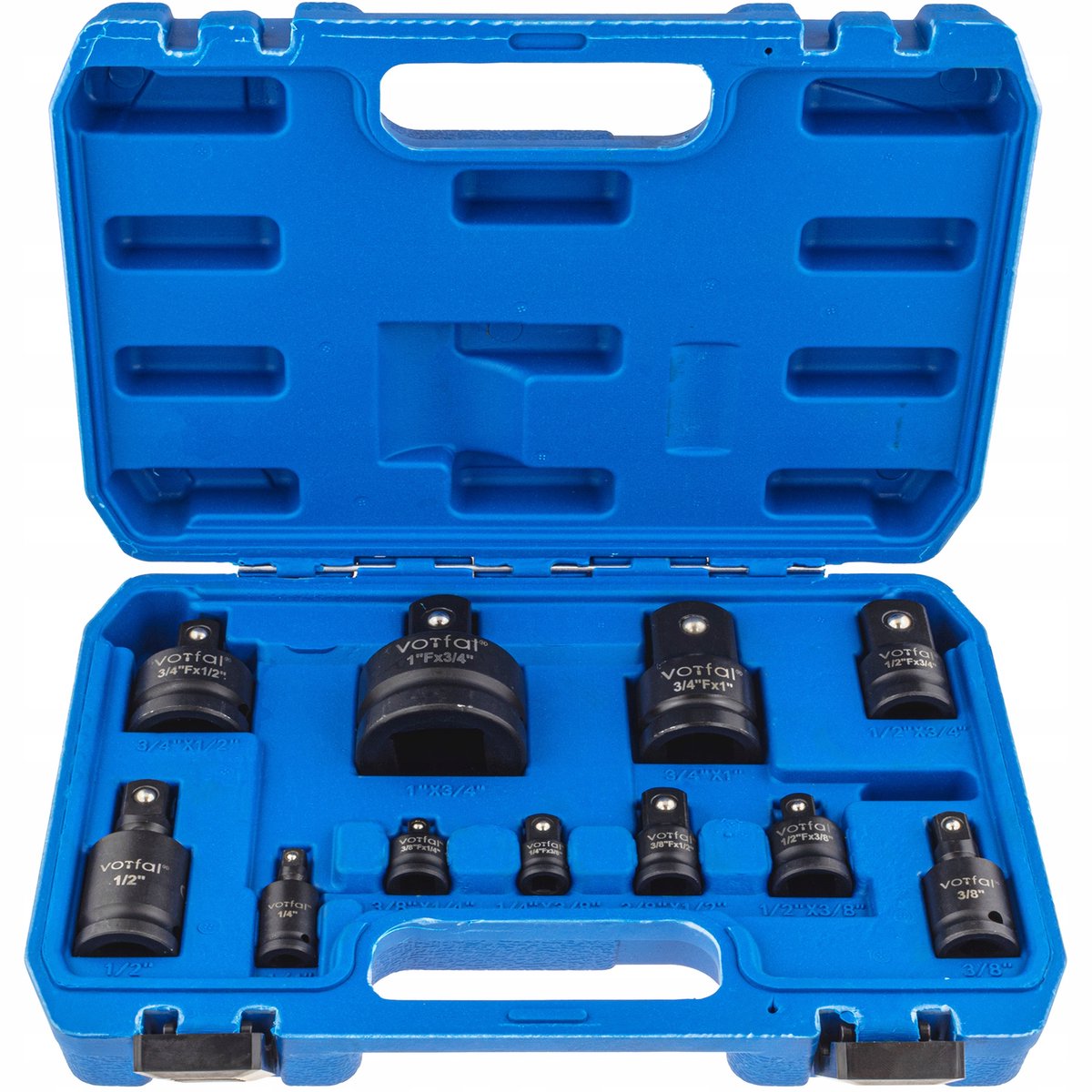 11-delige slagdoppenadapterset CR-MO - 1/4" naar 1"