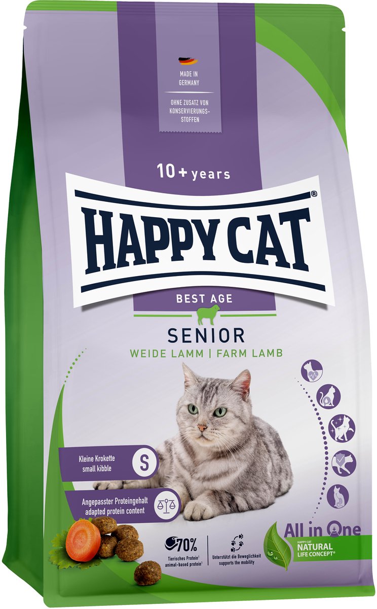 Happy Cat Senior Kattenvoer – Lam – 1,3 kg