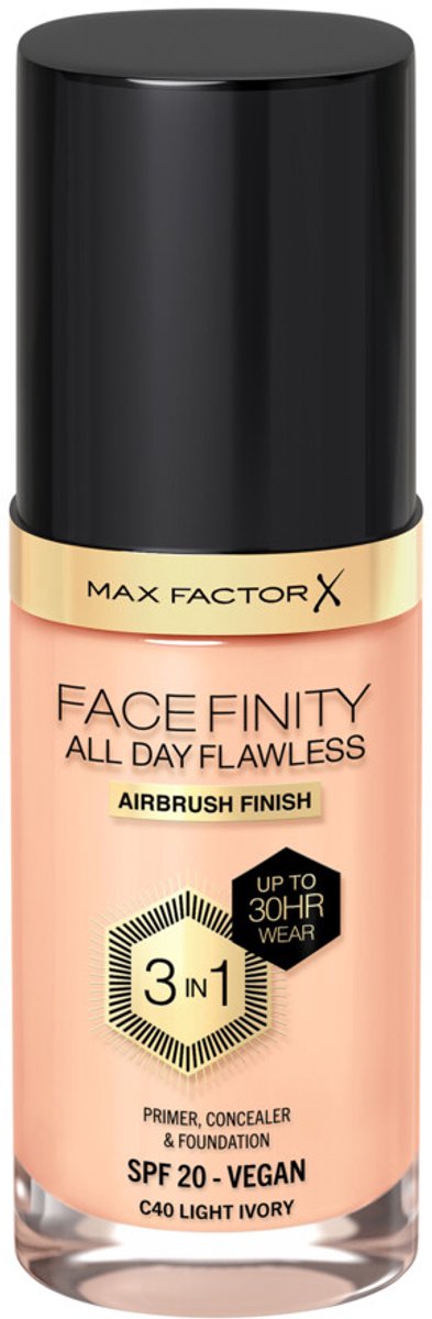 Max Factor - Facefinity All Day Flawless Foundation C40 Light Ivory - 2 x 34 ml - Voordeelverpakking