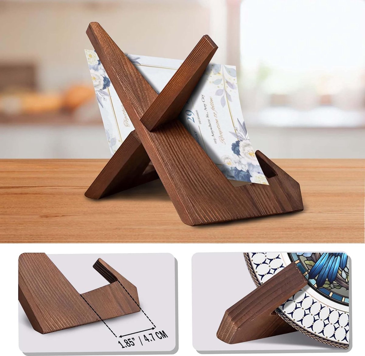 Bordenstandaard - Bordenhouder - Boekstandaard - Borden Display Standaard - 6.5 Inch - Bordenhanger - Bordenrek - Standaard - Houder - Steun - Rek - Hanger - Borden En Boeken - Kookboek - Voor Sierborden - Niet Gemakkelijk Vervormd - Duurzaam - Hout — cadeau in Cadeau-ideeën - foto 7