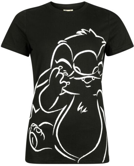 Lilo & Stitch Heart Shine Dames T-shirt - zwart - L