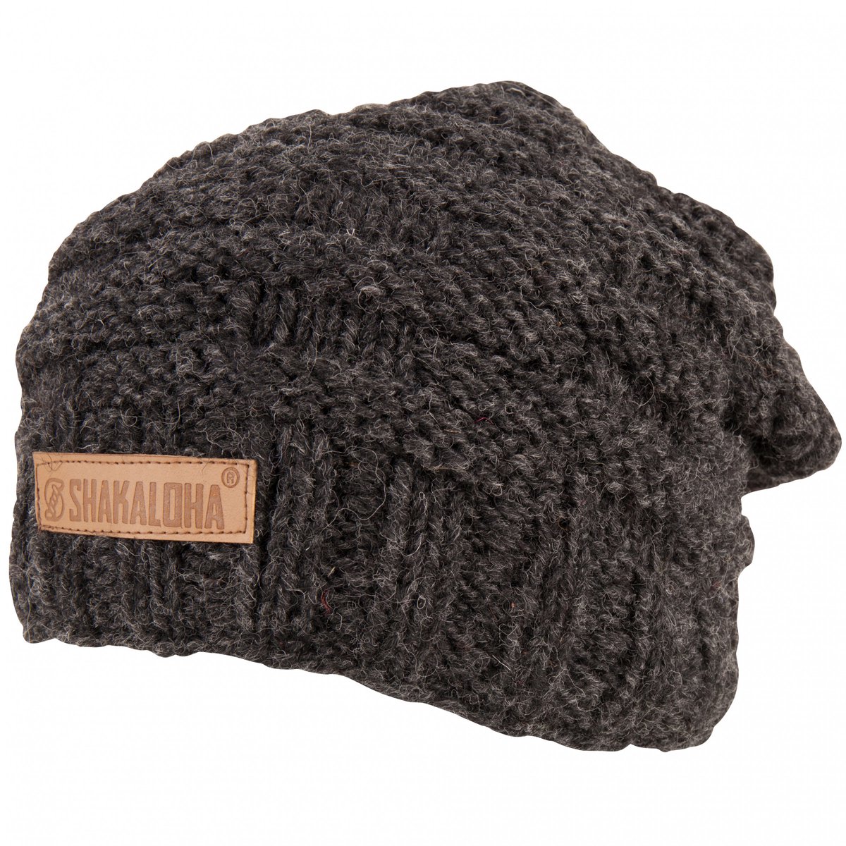 Shakaloha Gebreide Wollen Muts Heren & Dames Beanie Hat van schapenwol met polyester fleece voering - Bimbo Beanie Antracite Unisex - One Size Wintermuts