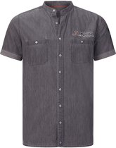 Jan Vanderstorm herren Overhemd Met Korte Mouwen - 55/56 - grijs - Plus Size