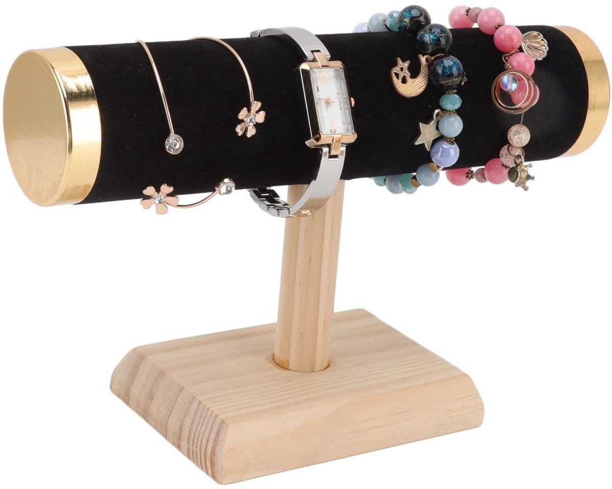 T Bar Organizer - Zwart Armband en Ketting Houder, Stevige Horloge Display Stand