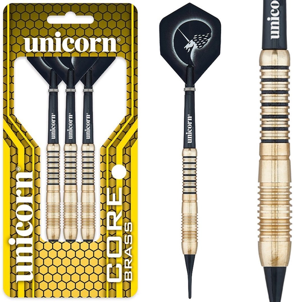 Unicorn Core Shape 2 Brass Soft Tip - Gold - Dartpijlen 16 Gram