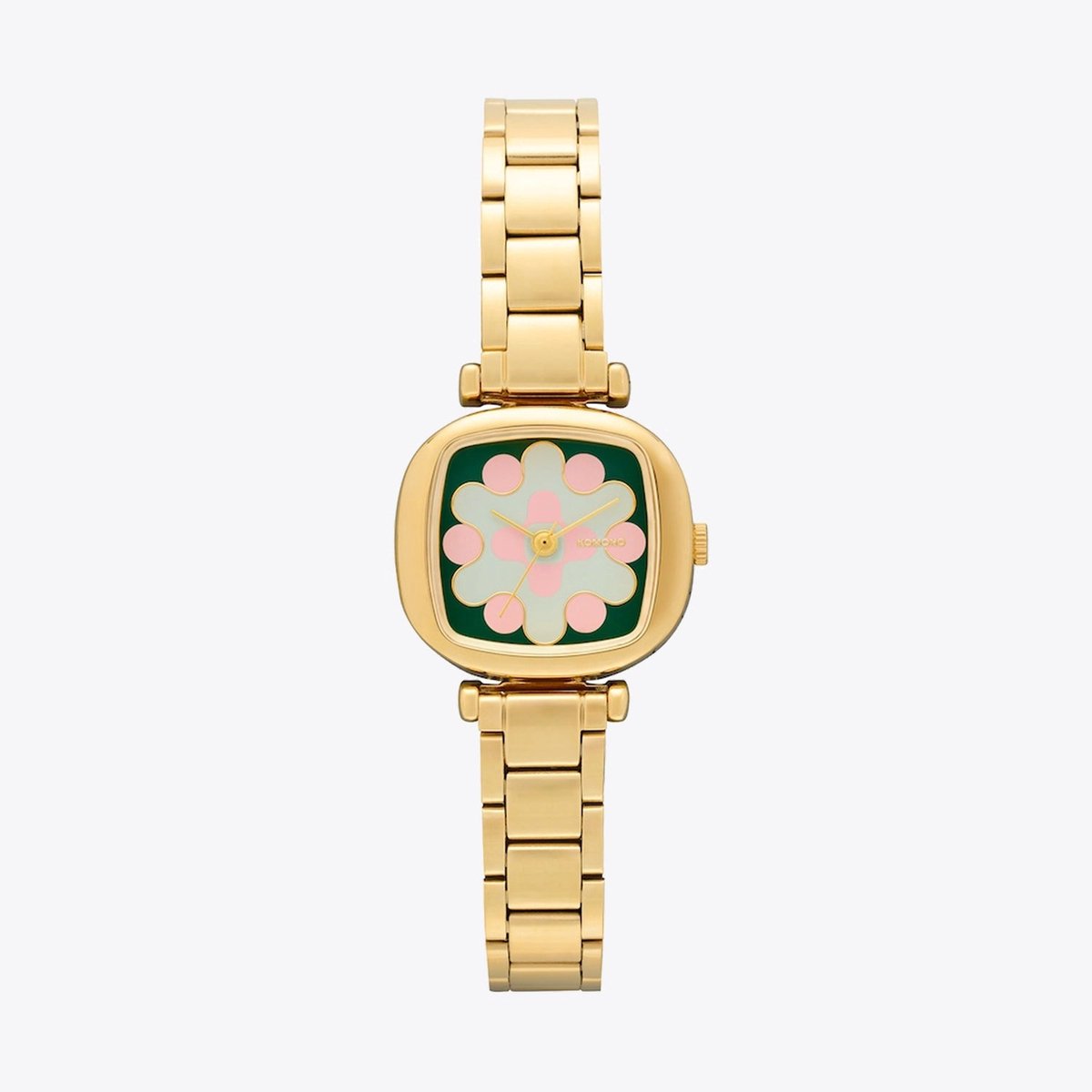 Komono Moneypenny Aurora Tire Gold Green Blush Horloge Groen-Goud