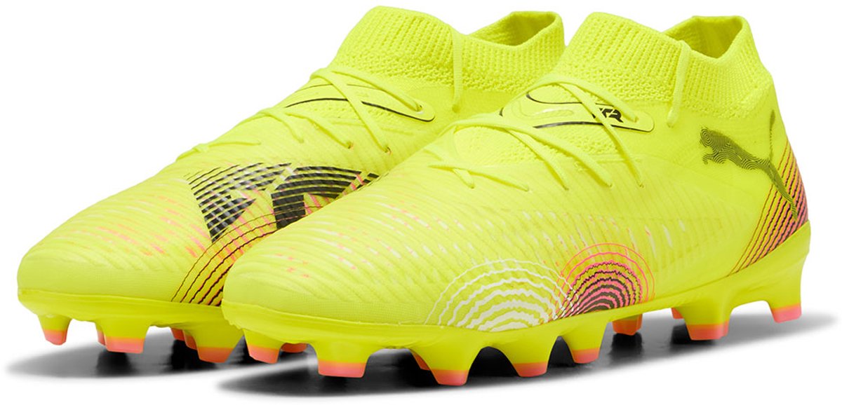 Felgekleurde Puma Future 8 Pro FG/AG voetbalschoenen in maat EU 37 1/2 met flexibel LYCRA® bovenwerk en GripControl techn...