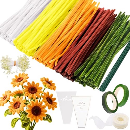 bloemen-pijpenragers-set-400-stuks-voor-diy-knutselen-bol