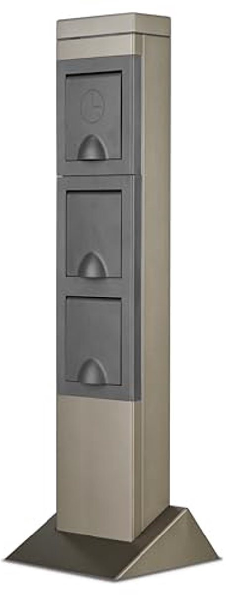 Tuin Sockets met Timer - Spatwaterdicht, Hoogte 57 cm, IP44, Zilver