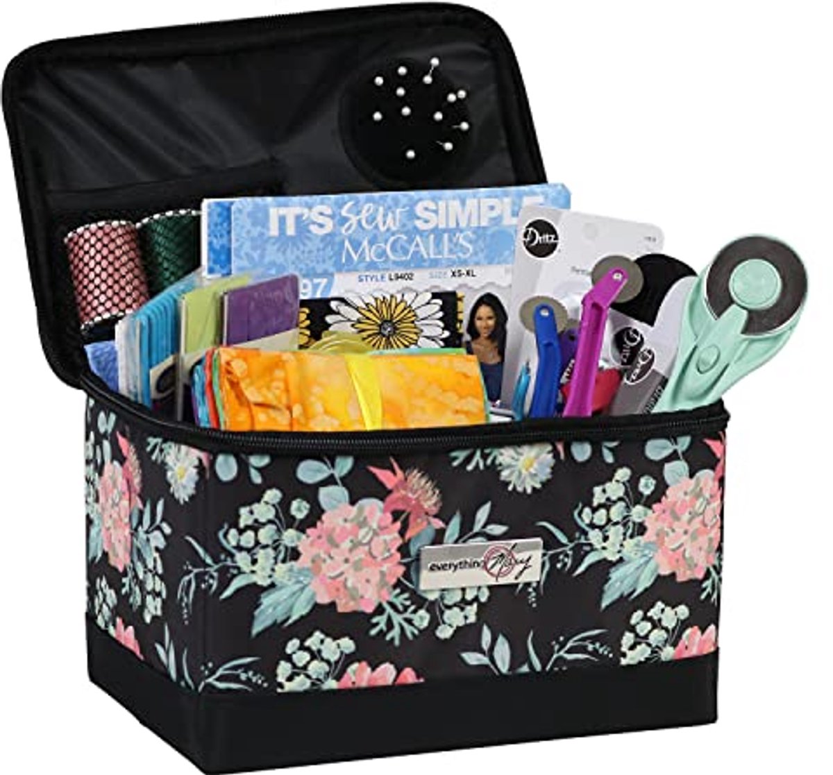 Naaidoos met bloemendesign - Opbergdoos voor Naaigerei en Accessoires