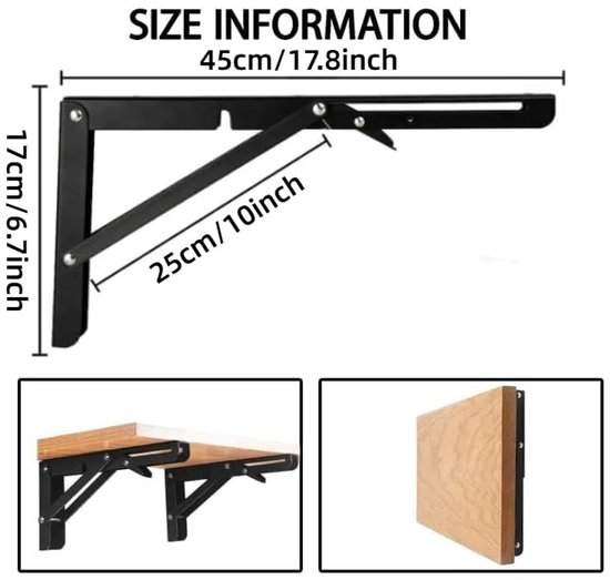 Plankdrager wit staal met ophanghaak, set á 2 stuks - PD2080W