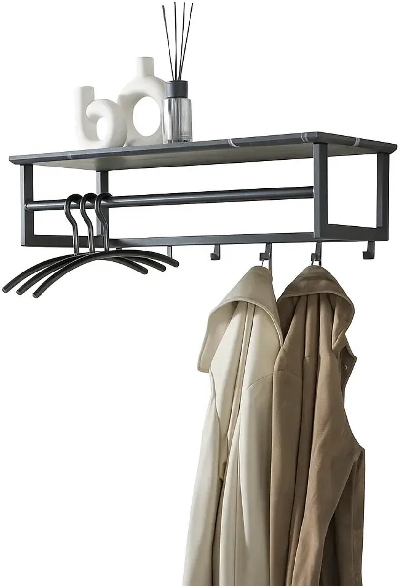 Ylumen Kapstok Tenaro B 80 cm H 24 cm marmer zwart