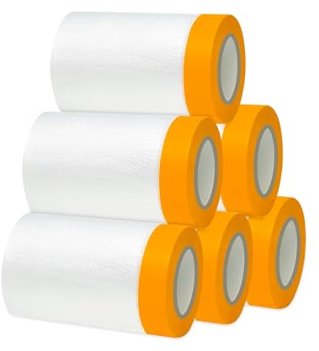 6 Rollen Zelfklevende Afdekfolie - 55 cm x 20 m - Transparant Plakband voor Schilderwerk en Bescherming