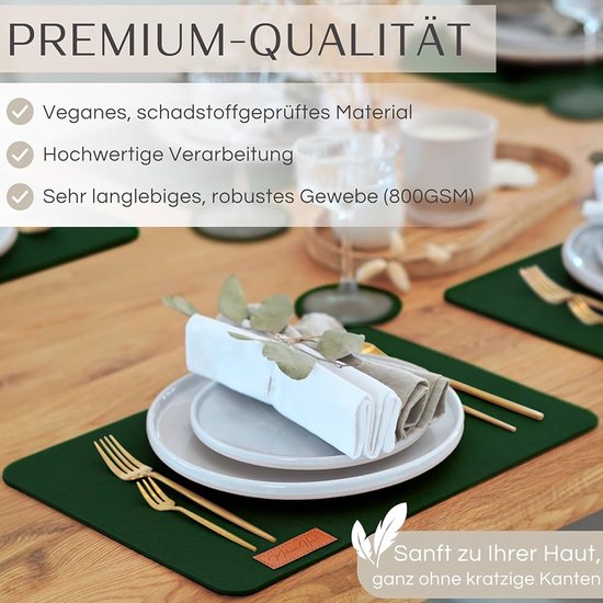 Stfery Placemats, set van 6, rechthoekig, leer, koffie, beige, wit