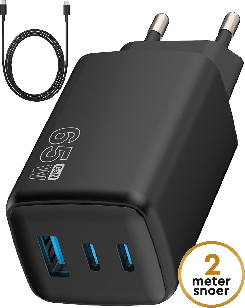 Golden Sound 65W Snellader - USB C oplader - Snellader - USB C kabel - Power Adapter - Oplader met 2 meter draad - Geschikt voor smartphones en laptops
