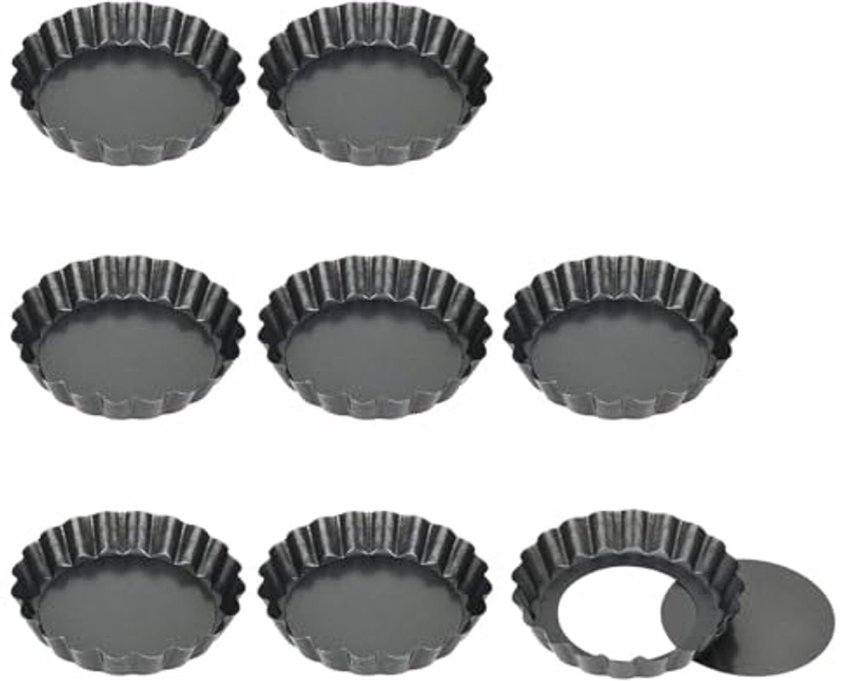 Mini Taartblikken Set van 8 - 4 Inch Taartvormen met Losse Bodem