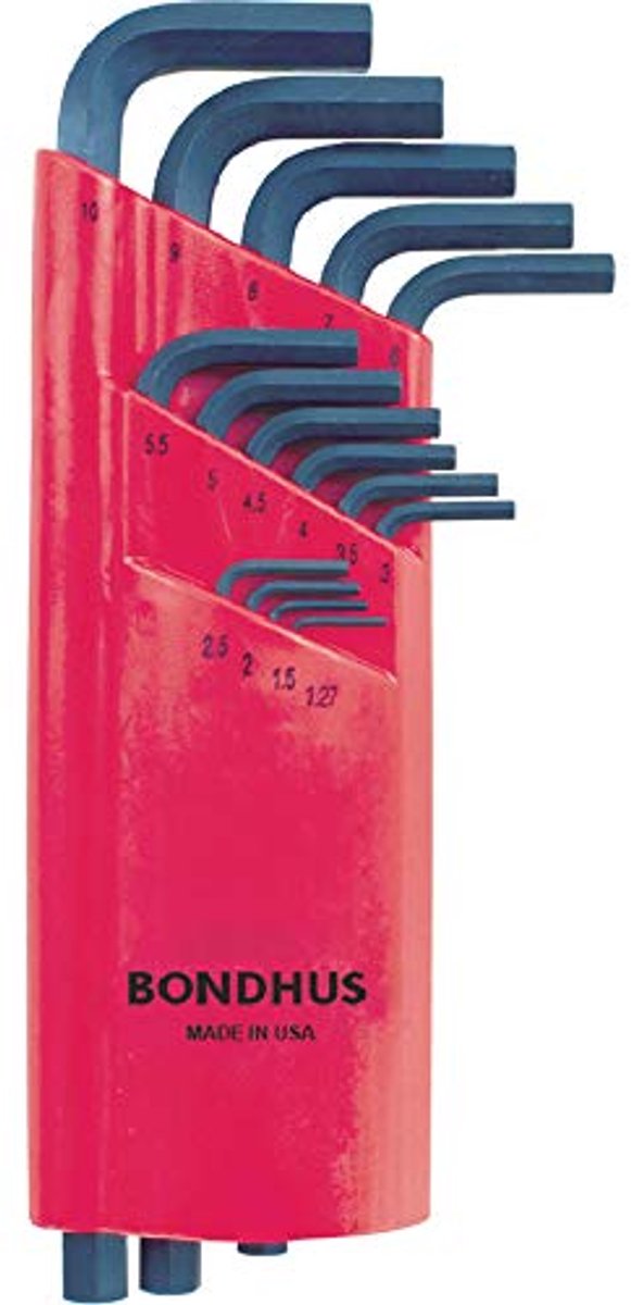 Set van 15 lange inbussleutels, maten 1.27-10mm