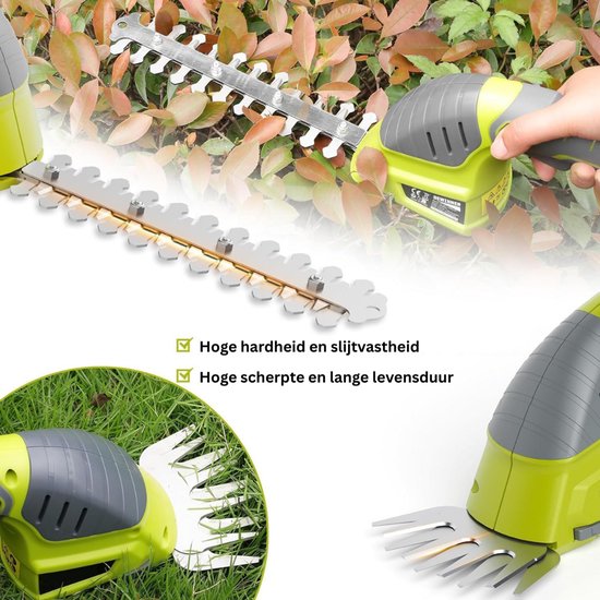 ApexArte® Telescopische Snoeischaar - Mini Kettingzaag - Heggenschaar - Takkenschaar - Takkenzaag - Elektrische Snoeizaag met Accu - Groen van ApexArte — afbeelding 4