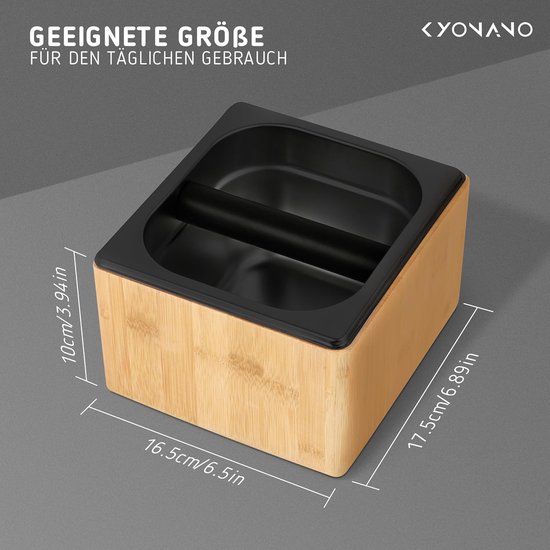 Koffie afklopbak, soeplade voor koffiedik, 35 x 25 x 8,3 cm