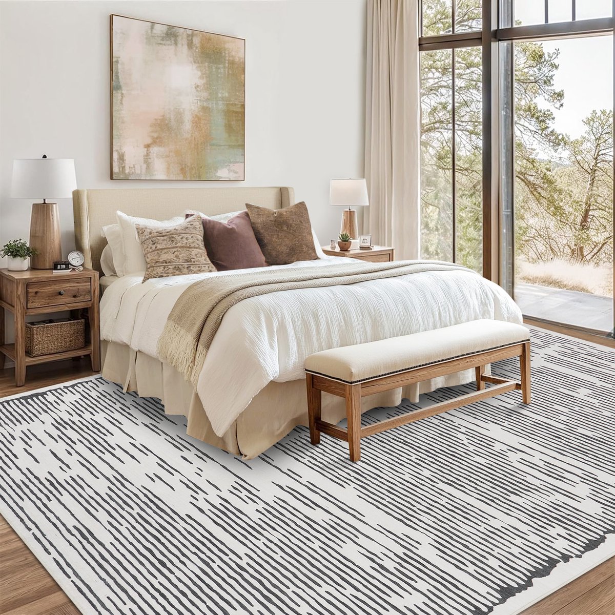 Woonkamervloerkleed, 120 x 170 cm Grijs - Wasbaar kortpolig vloerkleed, Effen, Antislip, Extra Zacht, Pluizig Vloerkleed voor de Slaapkamer