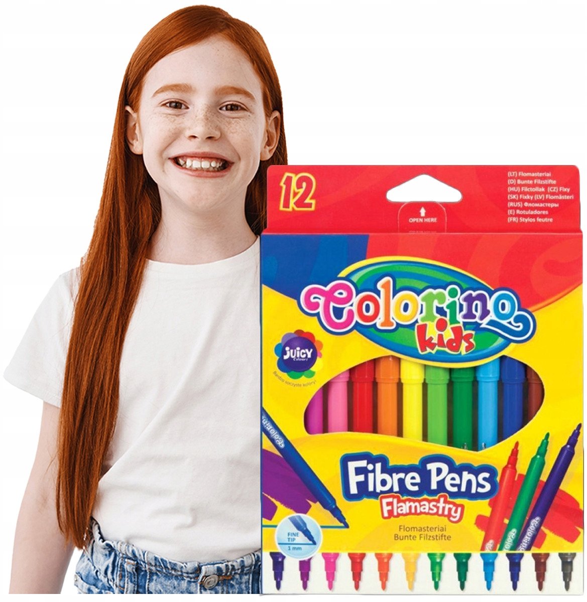 Colorino Kids Flamaster Set - 12 Levendige Kleuren voor Kinderen